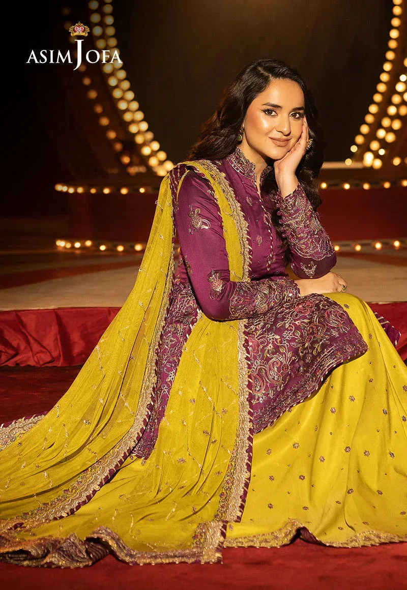 Asim Jofa Luxury Festive Rejoice Magenta Cotton Silk – view 4 – Poshaq