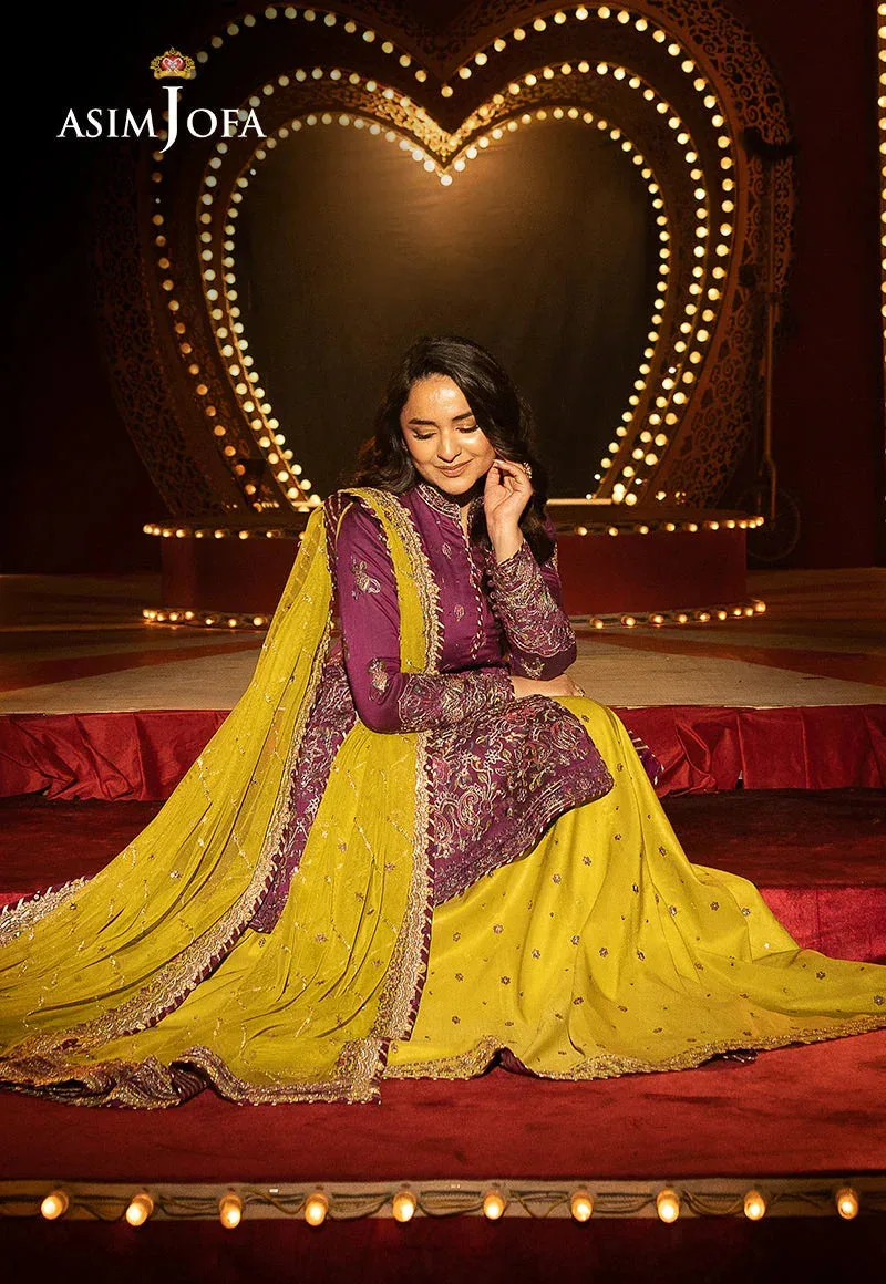 Asim Jofa Luxury Festive Rejoice Magenta Cotton Silk – view 5 – Poshaq