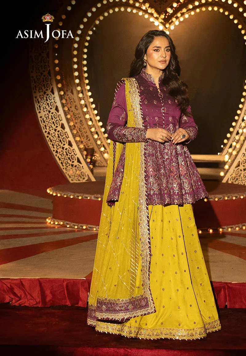 Asim Jofa Luxury Festive Rejoice Magenta Cotton Silk – view 6 – Poshaq