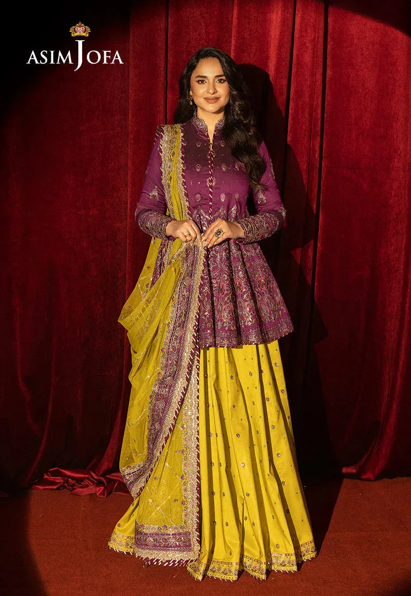 Asim Jofa Luxury Festive Rejoice Magenta Cotton Silk – view 8 – Poshaq