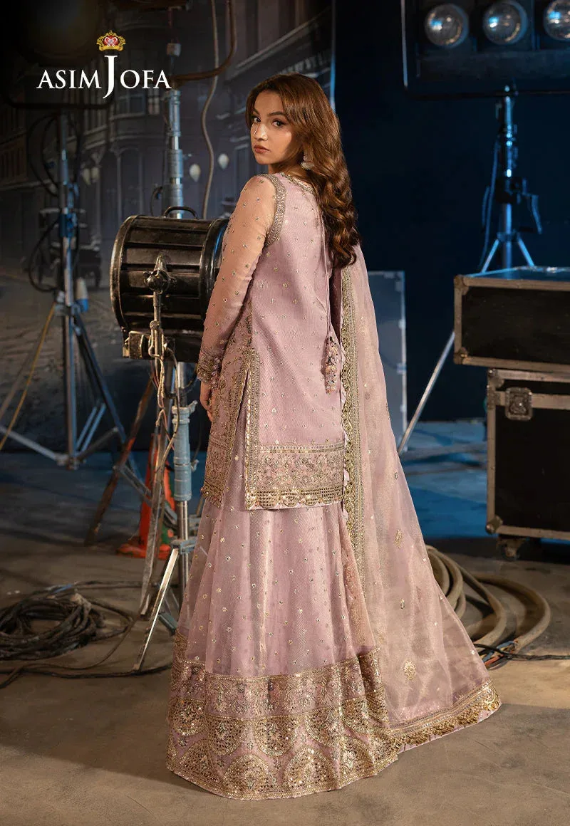 Asim Jofa Luxury Festive Rejoice Lilac Net – view 2 – Poshaq