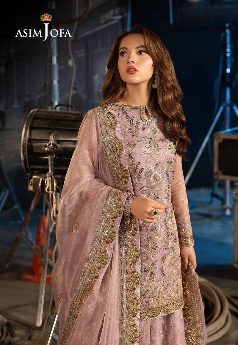 Asim Jofa Luxury Festive Rejoice Lilac Net – view 3 – Poshaq