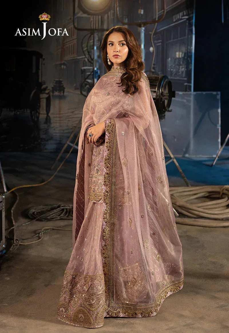 Asim Jofa Luxury Festive Rejoice Lilac Net – view 5 – Poshaq
