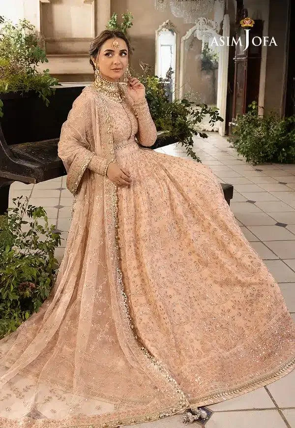 Asim Jofa Khwab e Naubahar 23 Peach Net – view 10 – Poshaq