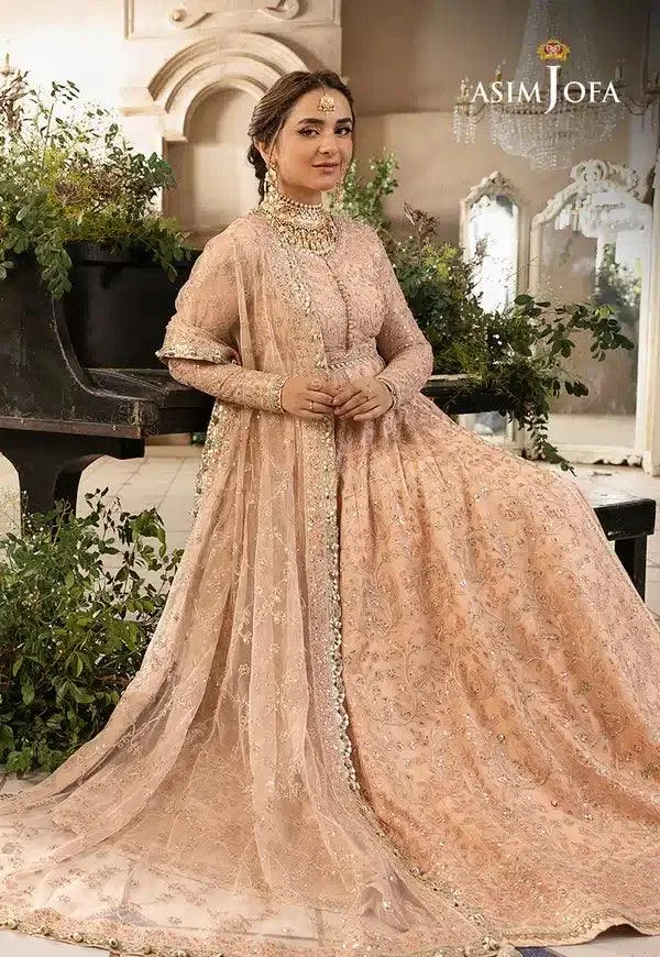 Asim Jofa Khwab e Naubahar 23 Peach Net – view 11 – Poshaq