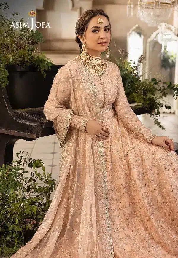 Asim Jofa Khwab e Naubahar 23 Peach Net – view 12 – Poshaq