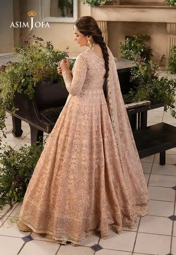 Asim Jofa Khwab e Naubahar 23 Peach Net – view 2 – Poshaq