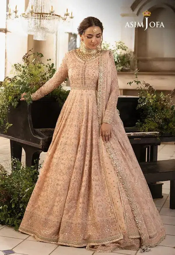 Asim Jofa Khwab e Naubahar 23 Peach Net – view 4 – Poshaq