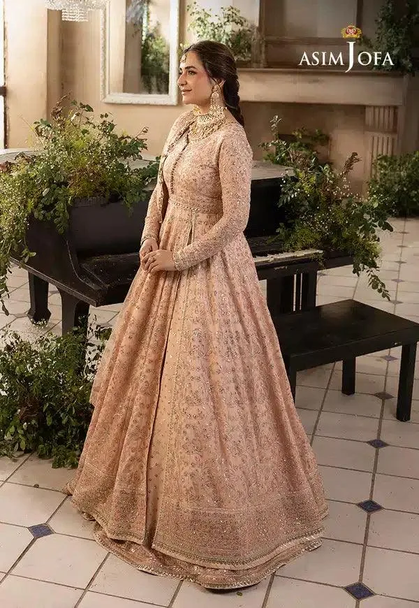 Asim Jofa Khwab e Naubahar 23 Peach Net – view 8 – Poshaq
