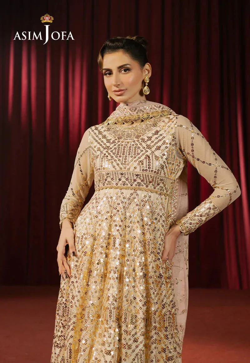 Asim Jofa Premium Festive Beige Net – view 4 – Poshaq