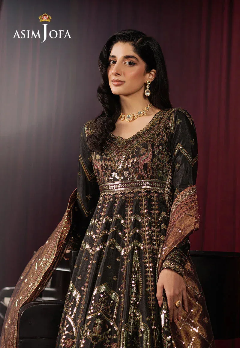 Asim Jofa Premium Festive Black Silk – view 3 – Poshaq