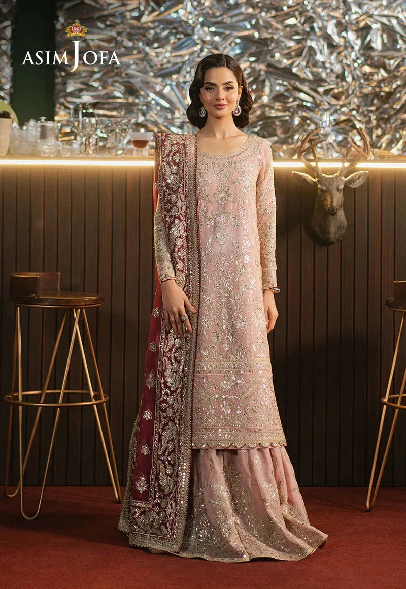 Asim Jofa Premium Festive Pink Chiffon – view 1 – Poshaq