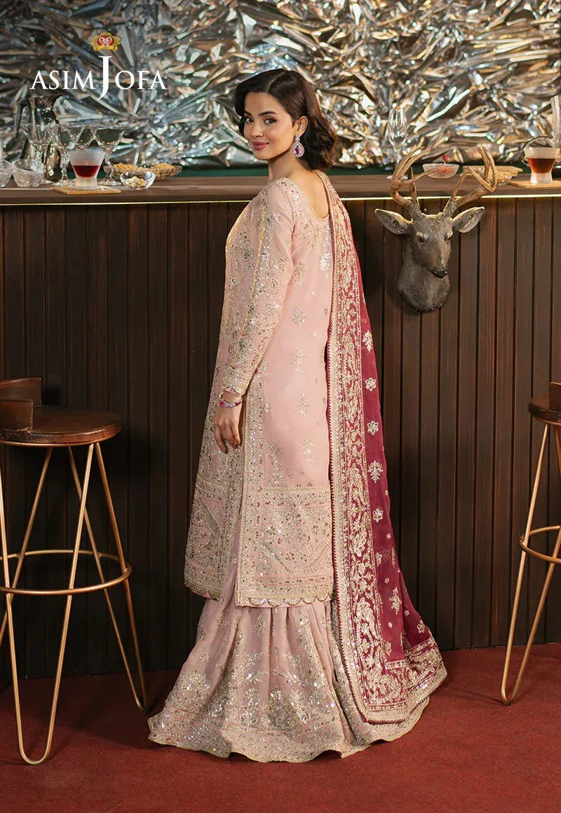 Asim Jofa Premium Festive Pink Chiffon – view 2 – Poshaq