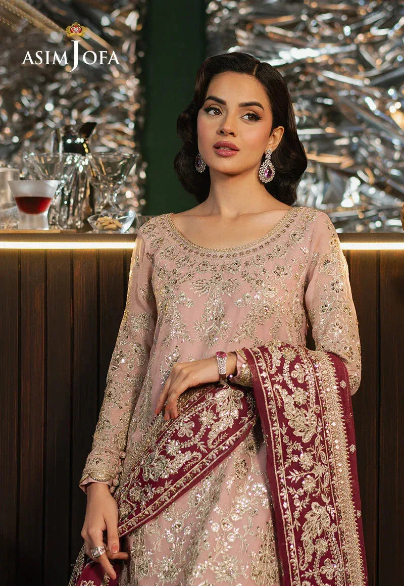 Asim Jofa Premium Festive Pink Chiffon – view 3 – Poshaq