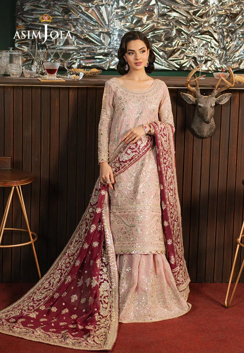 Asim Jofa Premium Festive Pink Chiffon – view 4 – Poshaq