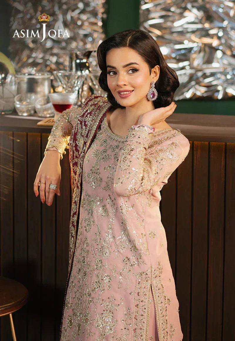 Asim Jofa Premium Festive Pink Chiffon – view 5 – Poshaq