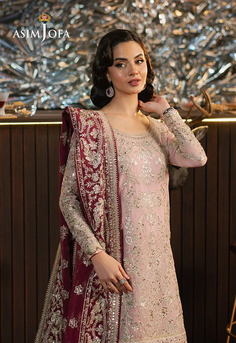 Asim Jofa Premium Festive Pink Chiffon – view 6 – Poshaq