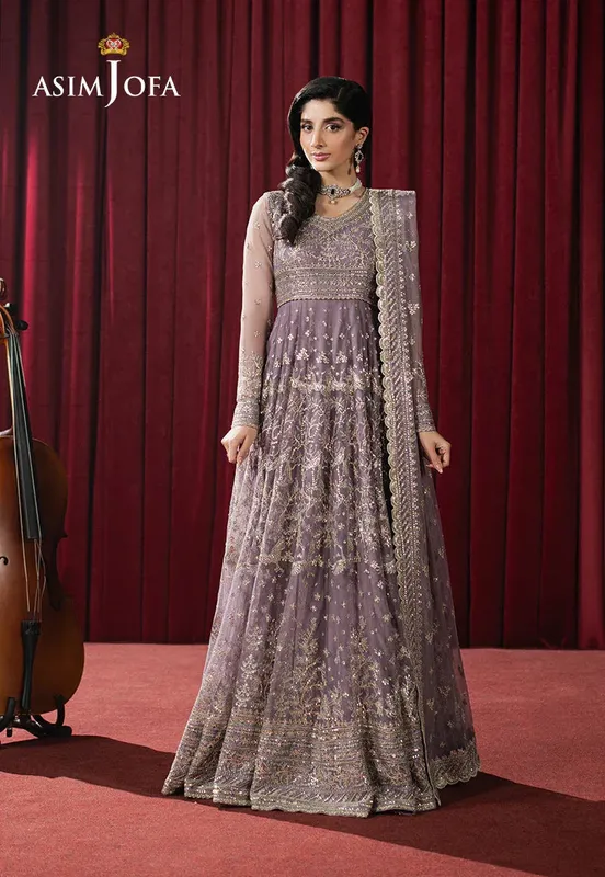 Asim Jofa Premium Festive Lilac Net – view 1 – Poshaq