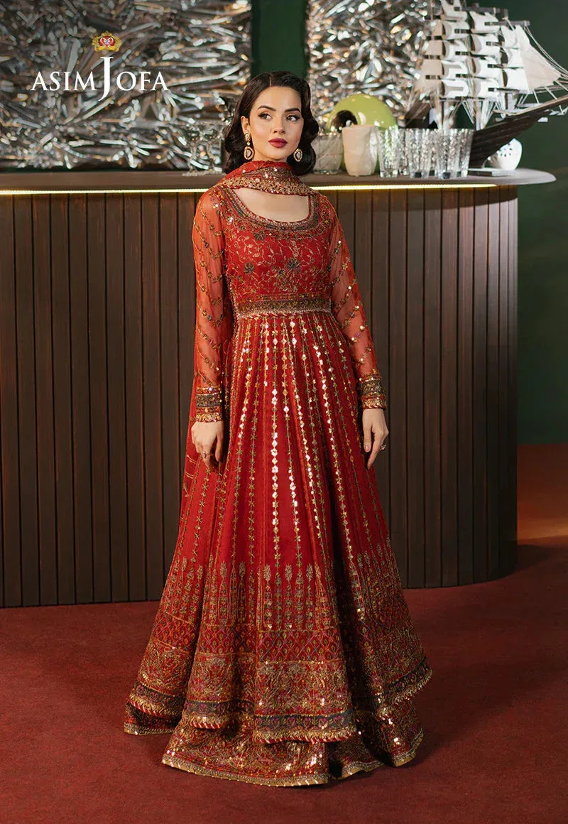 Asim Jofa Premium Festive Rust Net – view 1 – Poshaq