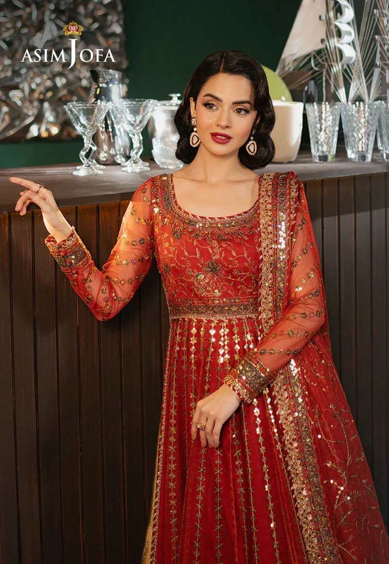 Asim Jofa Premium Festive Rust Net – view 3 – Poshaq