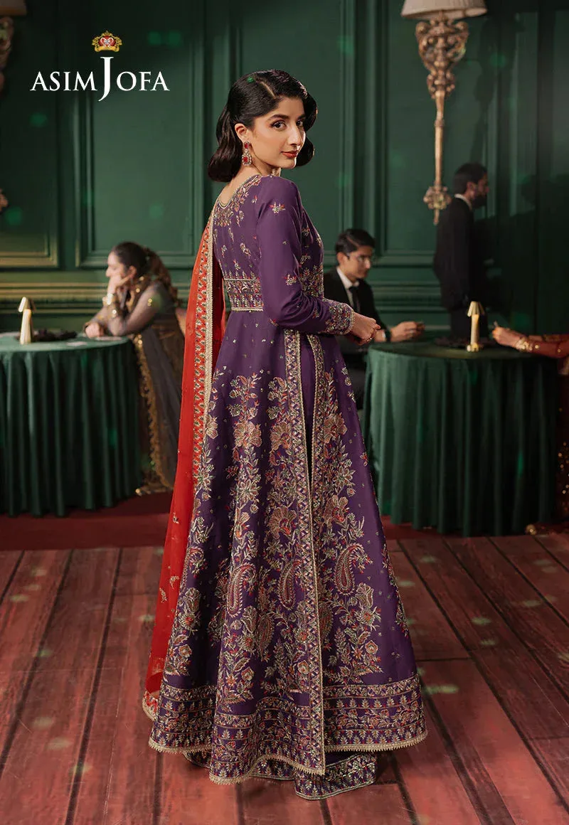Asim Jofa Premium Festive Dark Purple Silk – view 5 – Poshaq
