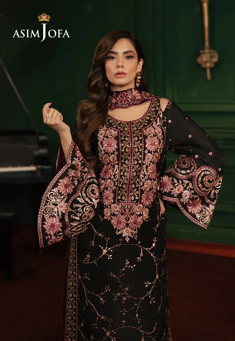 Asim Jofa Premium Festive Black Silk – view 6 – Poshaq
