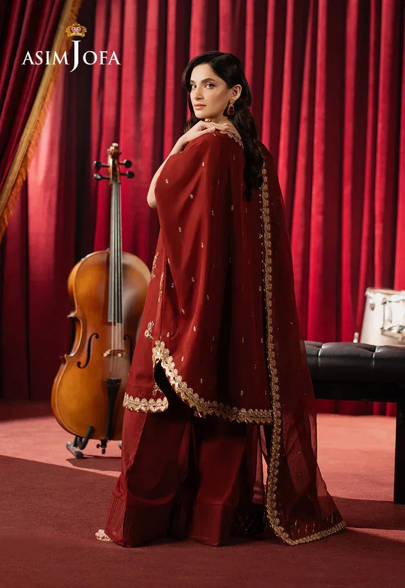Asim Jofa Premium Festive Rust Silk – view 2 – Poshaq