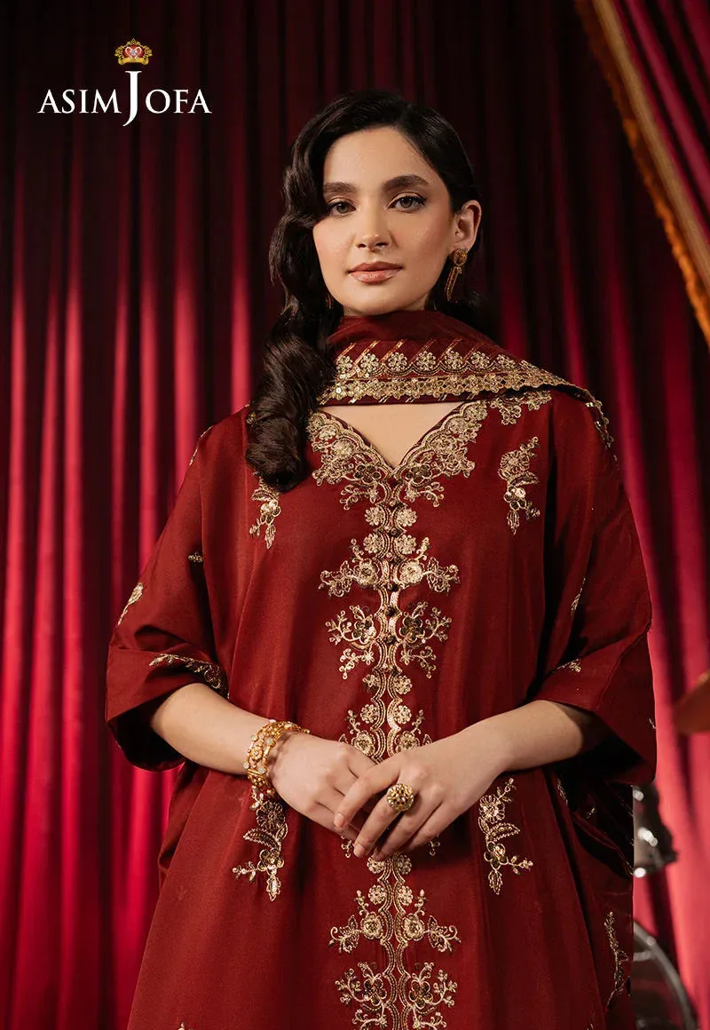 Asim Jofa Premium Festive Rust Silk – view 3 – Poshaq