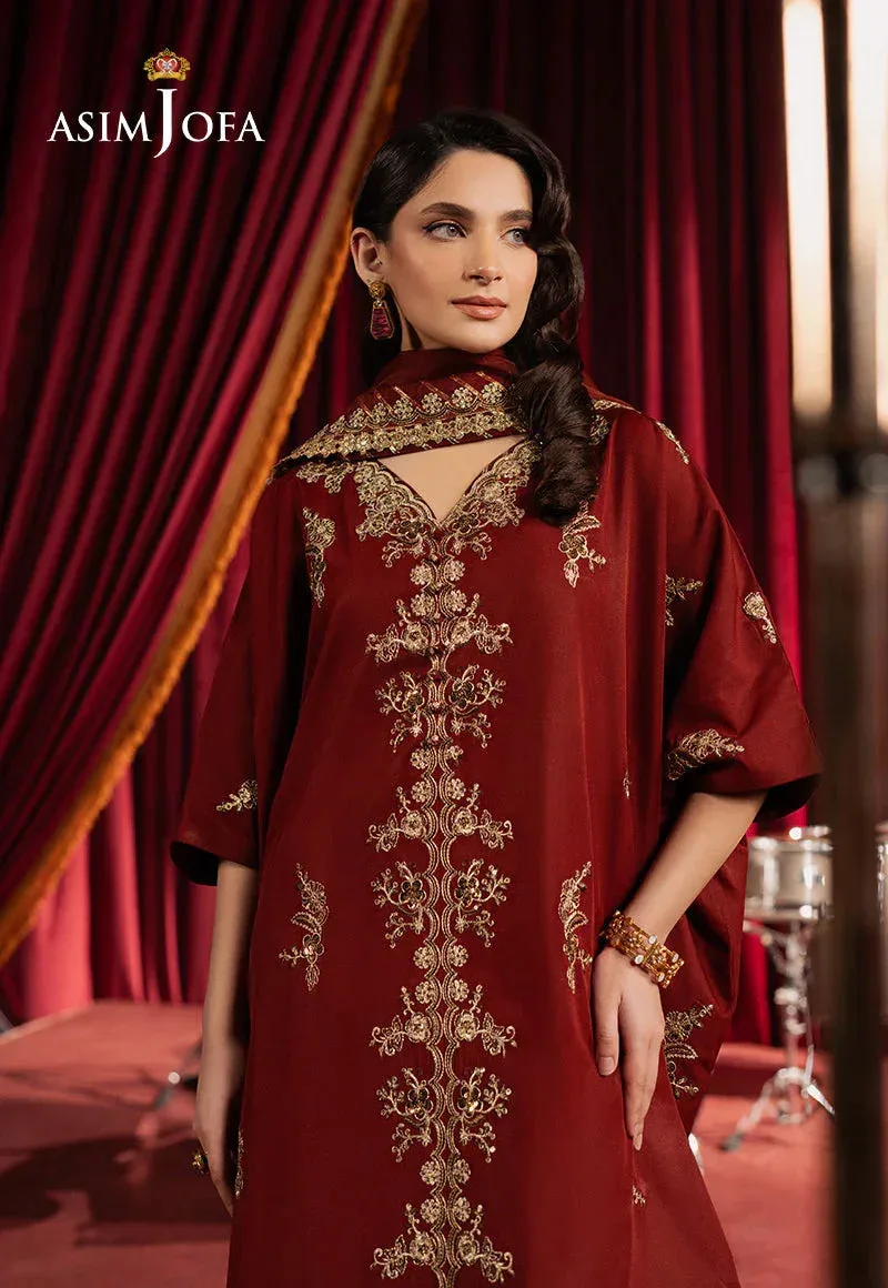 Asim Jofa Premium Festive Rust Silk – view 4 – Poshaq