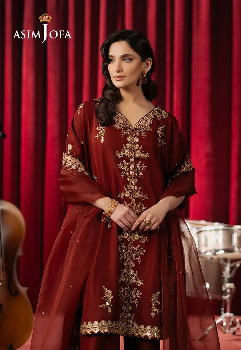 Asim Jofa Premium Festive Rust Silk – view 5 – Poshaq