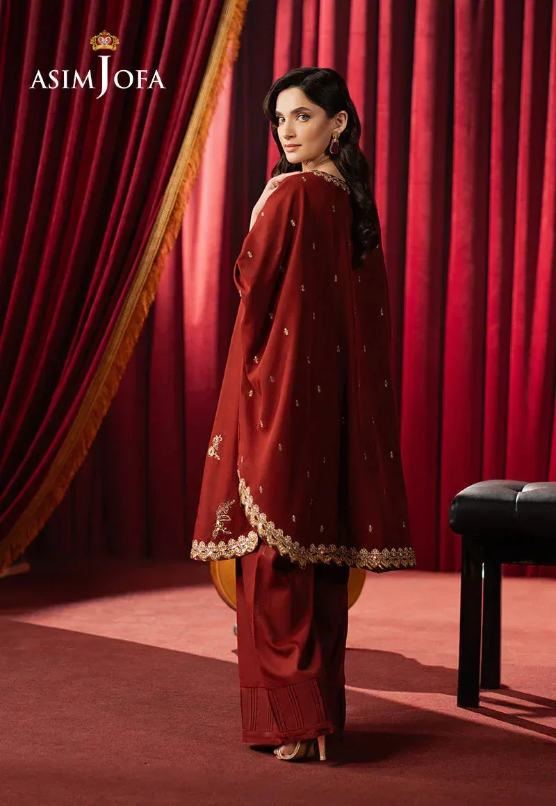 Asim Jofa Premium Festive Rust Silk – view 6 – Poshaq