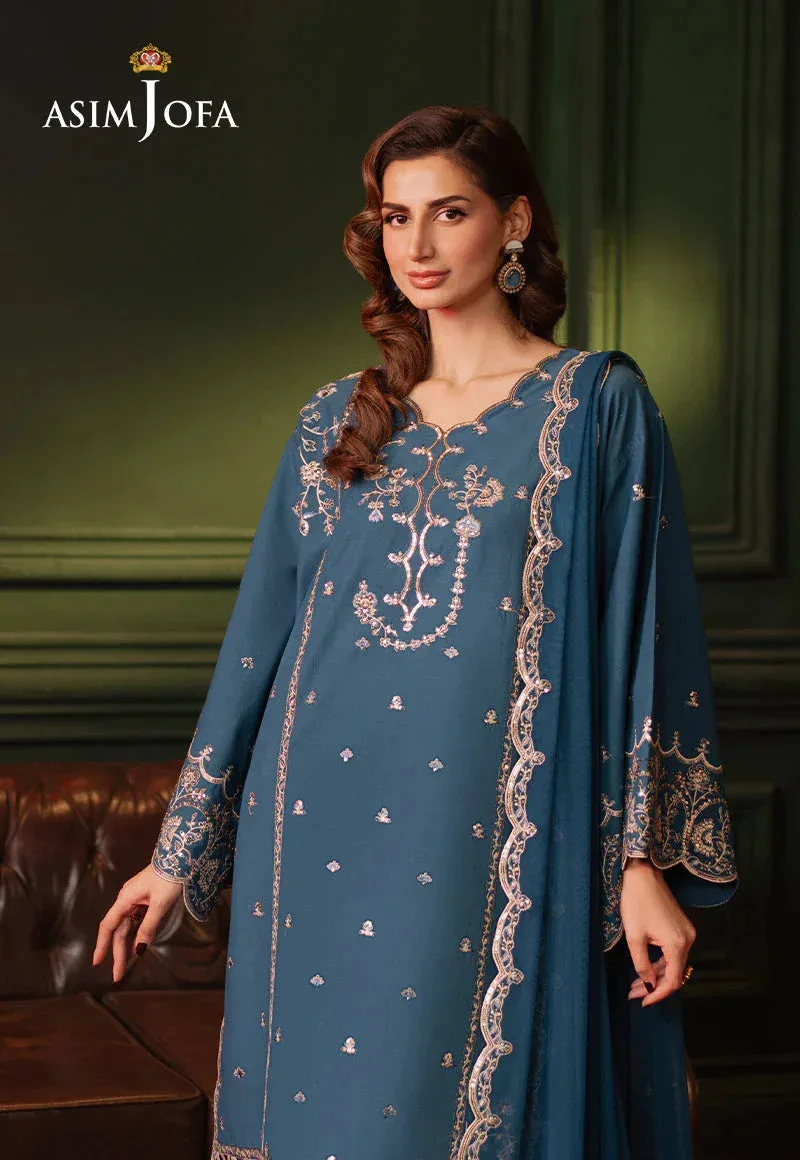 Asim Jofa Premium Festive Blue Silk – view 5 – Poshaq
