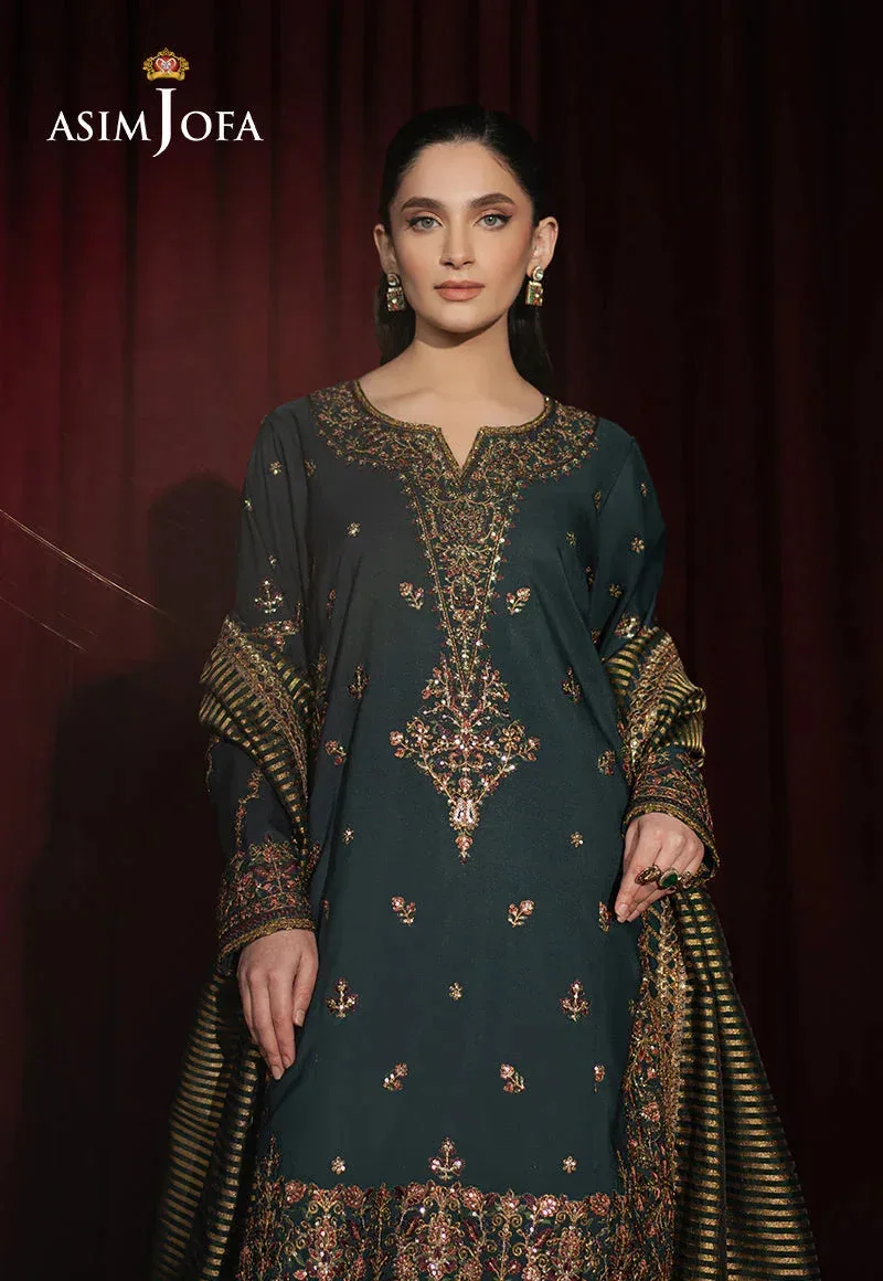 Asim Jofa Premium Festive Bottle Green Tissue – view 6 – Poshaq