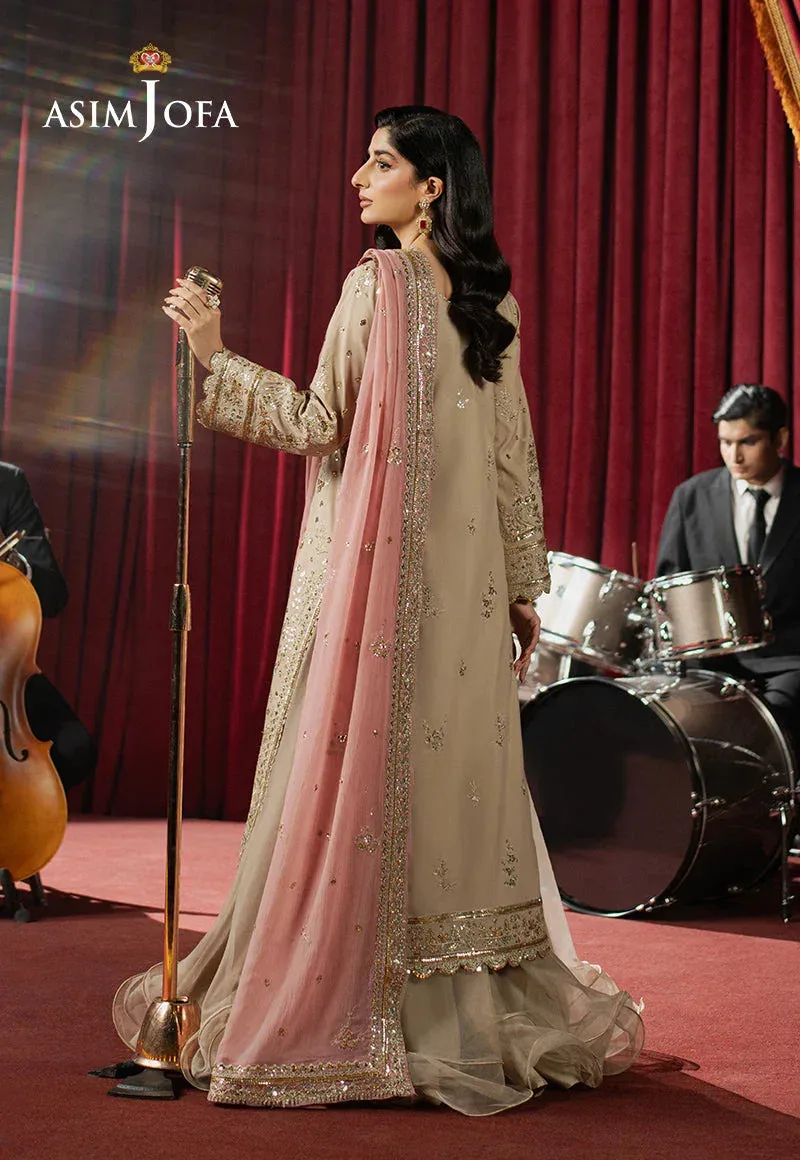 Asim Jofa Premium Festive Beige Raw Silk – view 2 – Poshaq