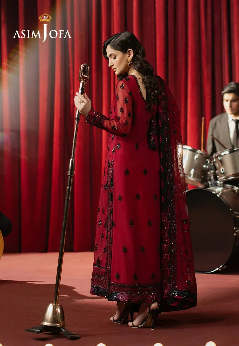 Asim Jofa Premium Festive Dust Red Chiffon – view 2 – Poshaq