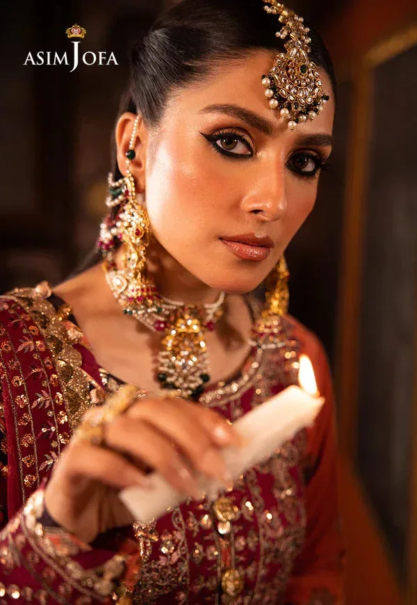 Asim Jofa Maroon Raw Silk – view 10 – Poshaq