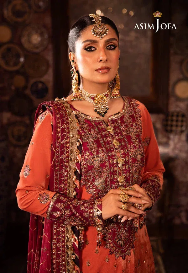 Asim Jofa Maroon Raw Silk – view 11 – Poshaq