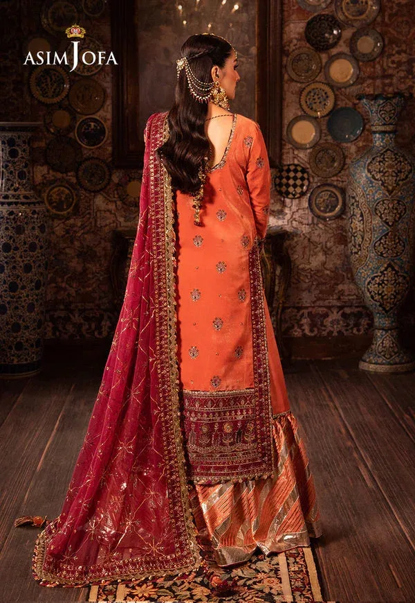 Asim Jofa Maroon Raw Silk – view 2 – Poshaq