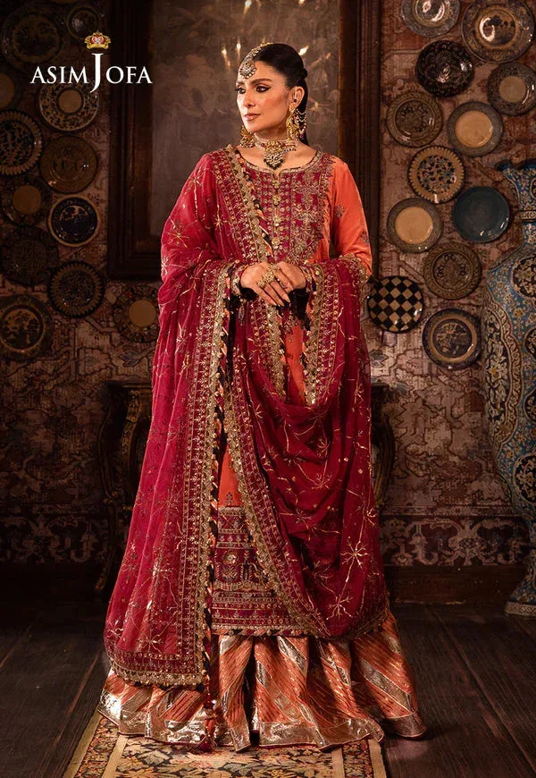 Asim Jofa Maroon Raw Silk – view 3 – Poshaq