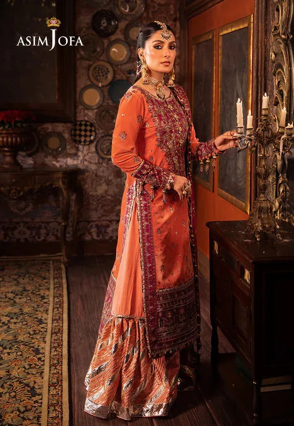 Asim Jofa Maroon Raw Silk – view 5 – Poshaq