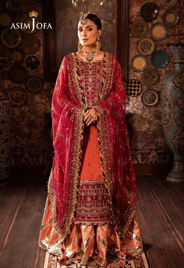 Asim Jofa Maroon Raw Silk – view 6 – Poshaq