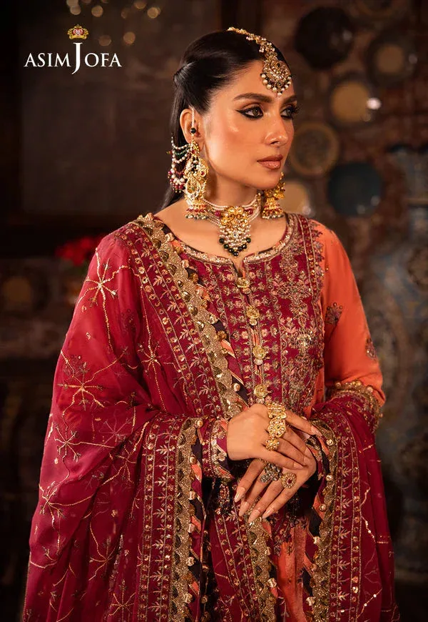 Asim Jofa Maroon Raw Silk – view 7 – Poshaq