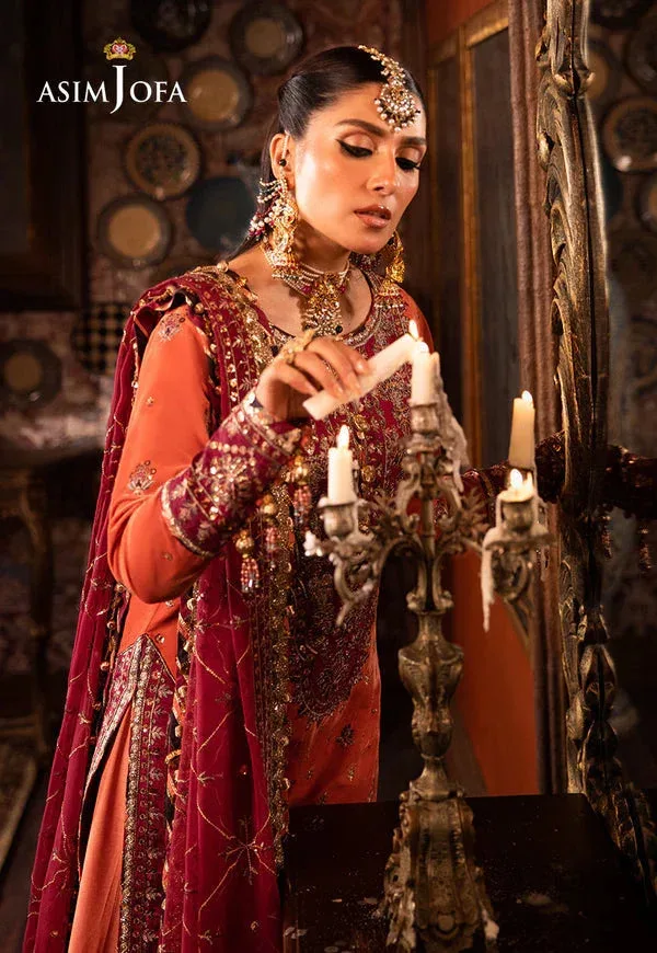 Asim Jofa Maroon Raw Silk – view 8 – Poshaq