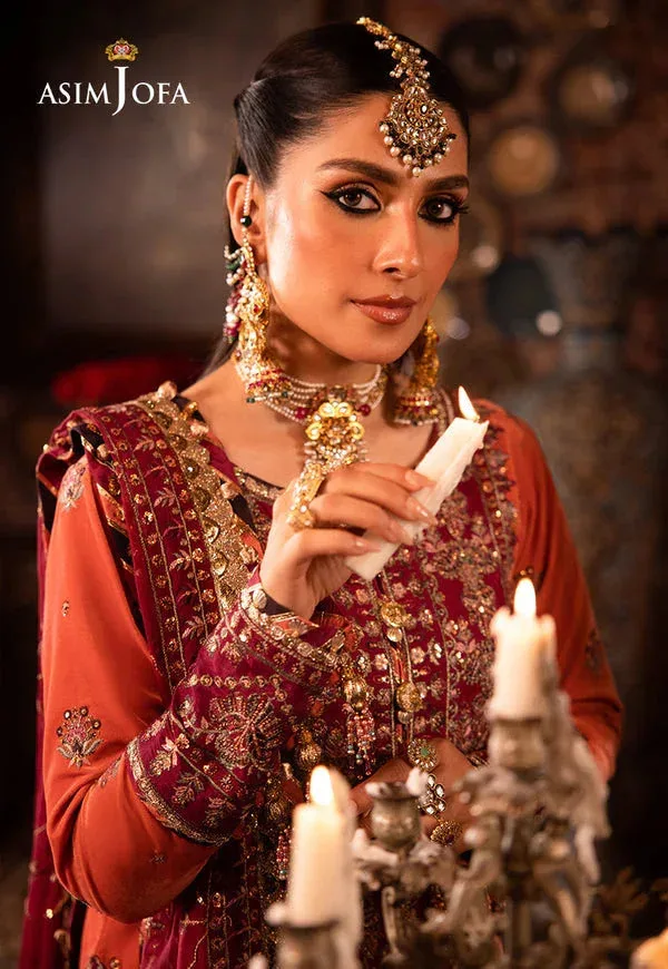 Asim Jofa Maroon Raw Silk – view 9 – Poshaq
