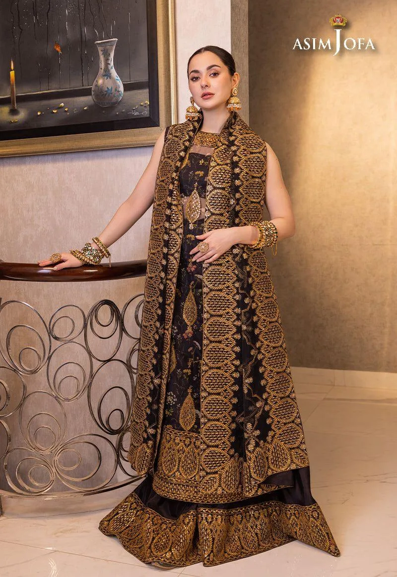 Asim Jofa Black Organza – view 4 – Poshaq