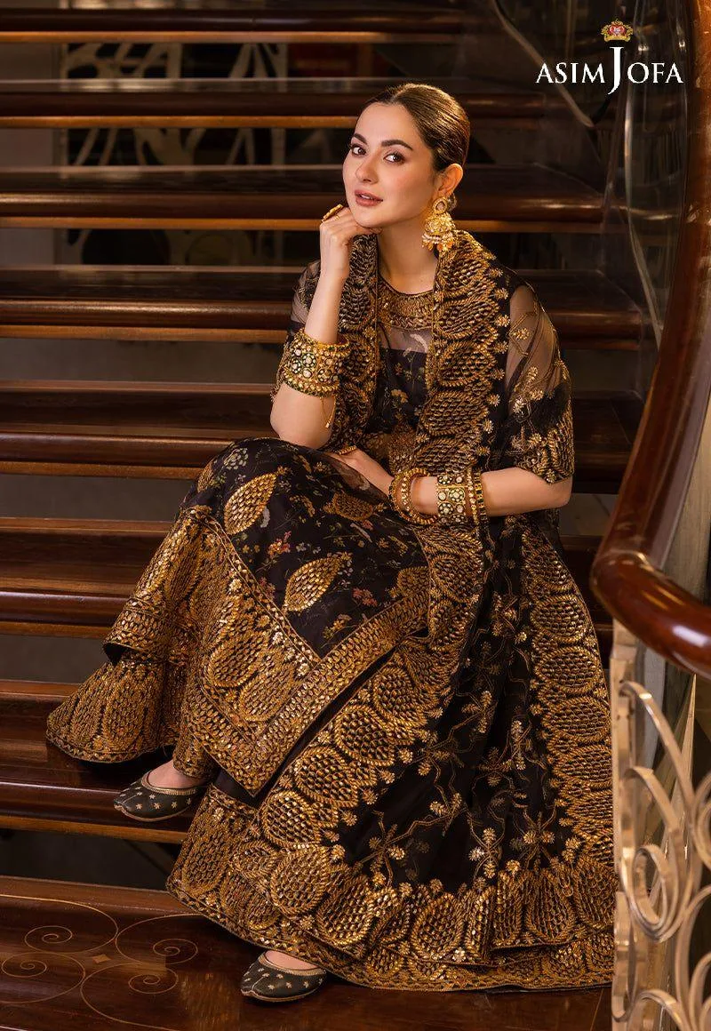 Asim Jofa Black Organza – view 6 – Poshaq