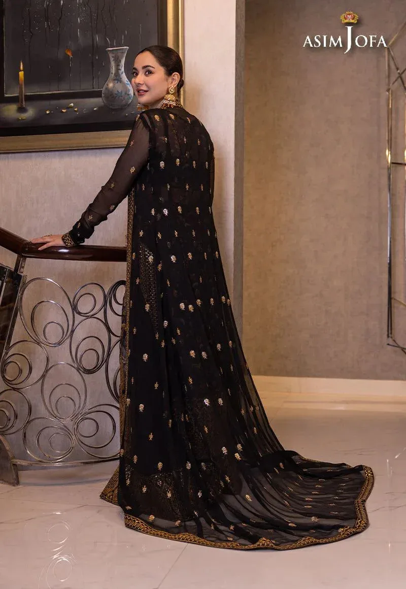 Asim Jofa Black Organza – view 9 – Poshaq