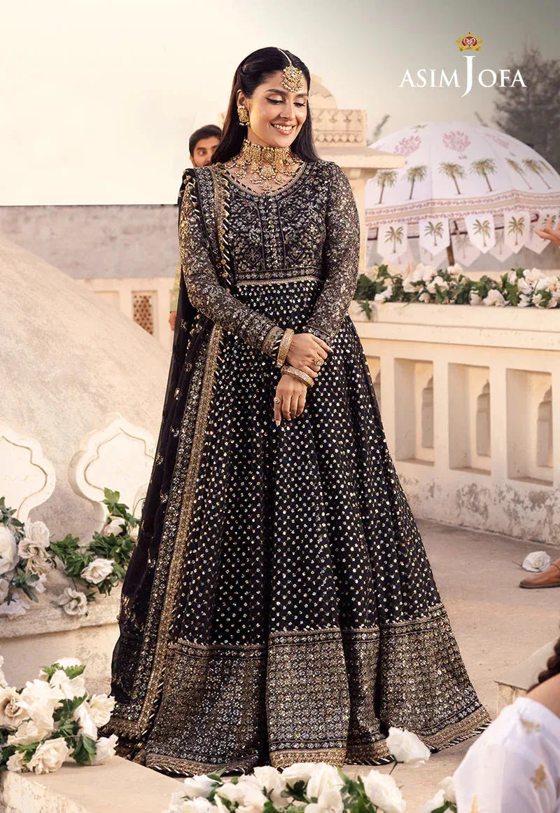 Asim Jofa Black Chiffon – view 6 – Poshaq