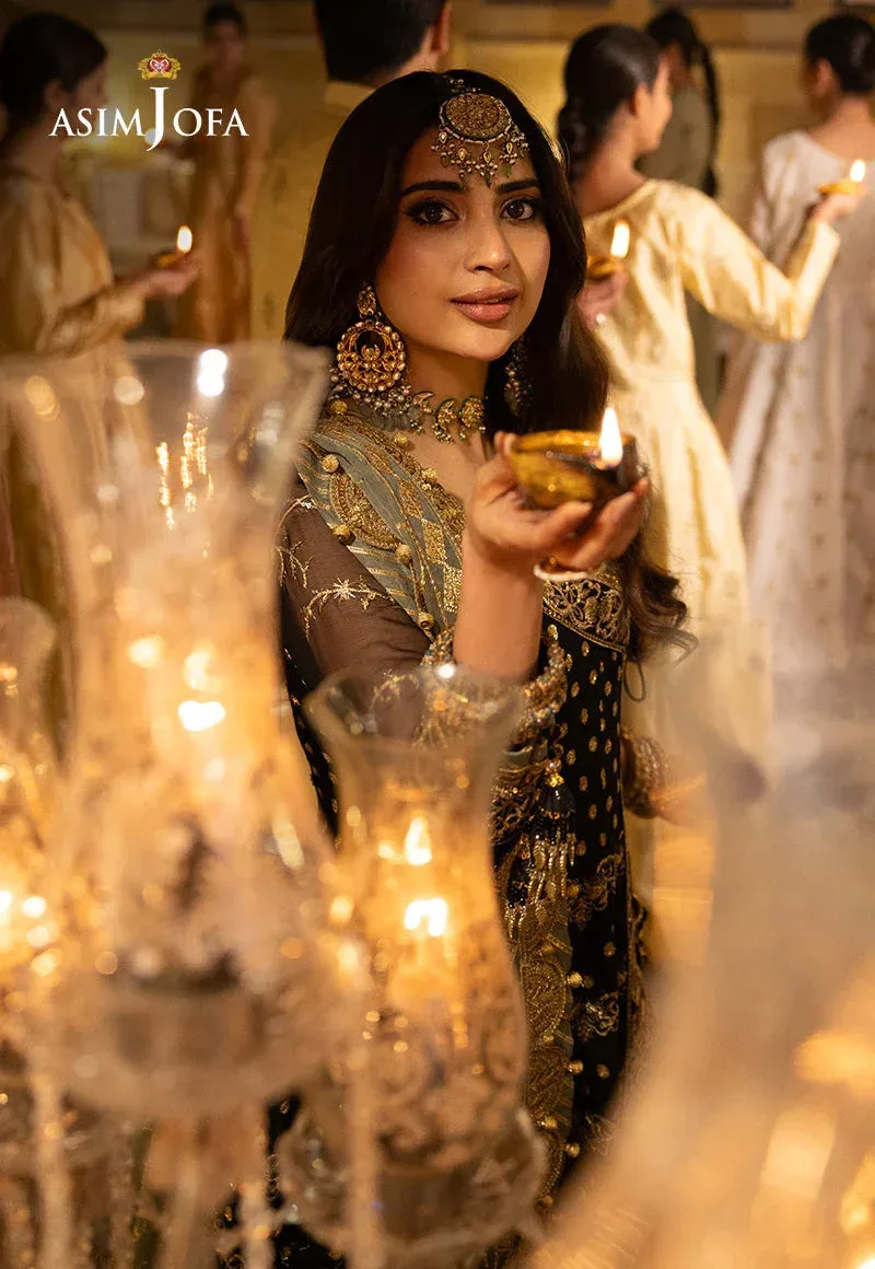 Asim Jofa Green Raw Silk – view 2 – Poshaq
