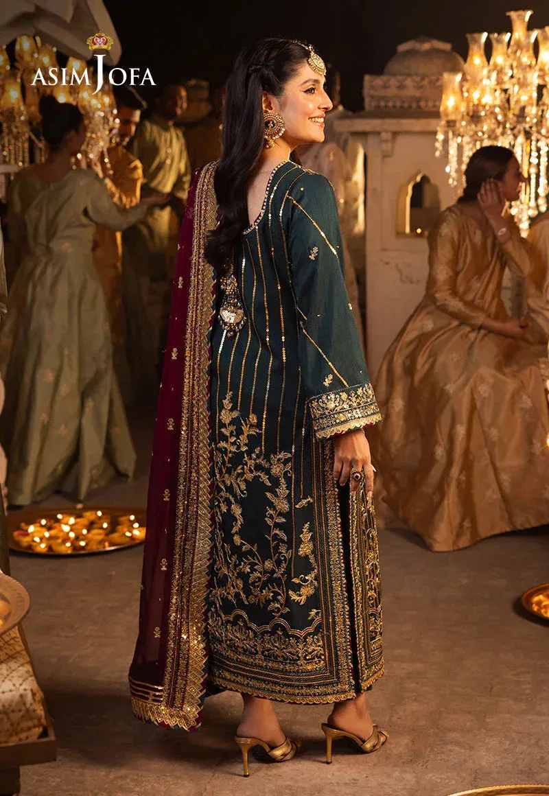 Asim Jofa Maroon Chiffon – view 10 – Poshaq